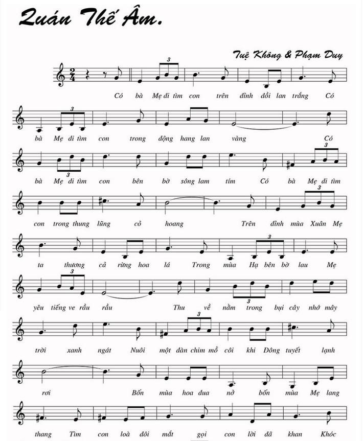 Sheet nhạc Đạo Ca 4